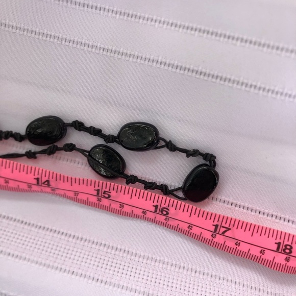 Vtg Black Glass Beaded Necklace - Picture 7 of 8